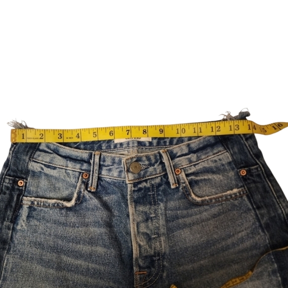 GRLFRND Frayed Two Tone Button Fly Jean Shorts - Picture 6 of 8